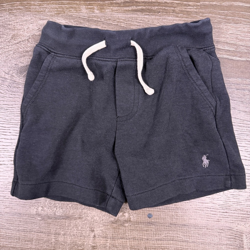 Polo‎ Ralph Lauren Toddler Shorts 2T Charcoal Gray Logo Sweat Shorts Drawstring